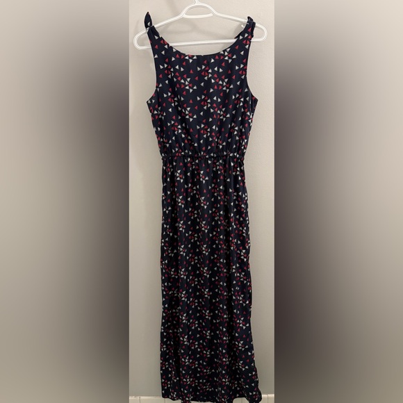 Tommy Hilfiger | Navy Maxi Dress With Colourful Pink and White Sailboat Print - Picture 11 of 14